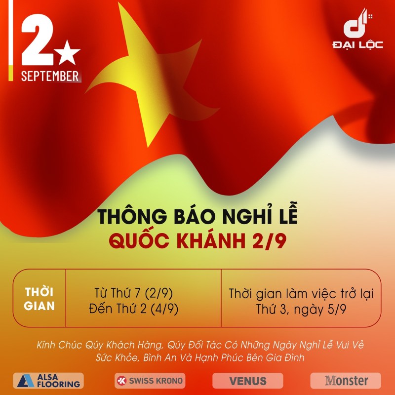 Thông báo nghỉ lễ 2/9