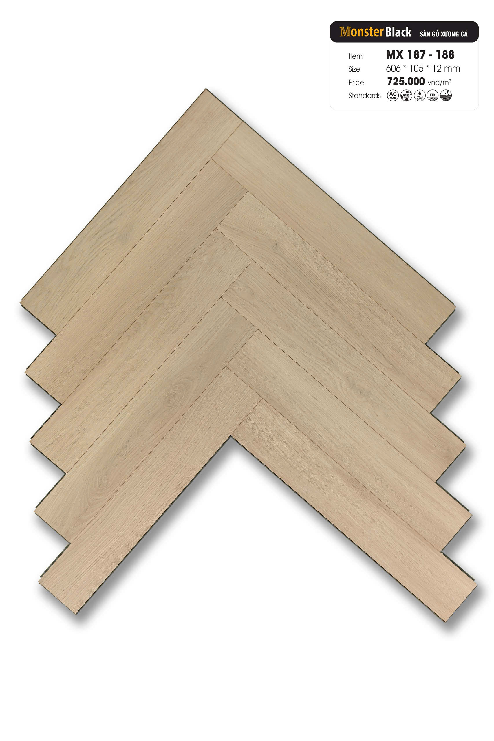 Sàn gỗ Monster Black MX 187 - 188