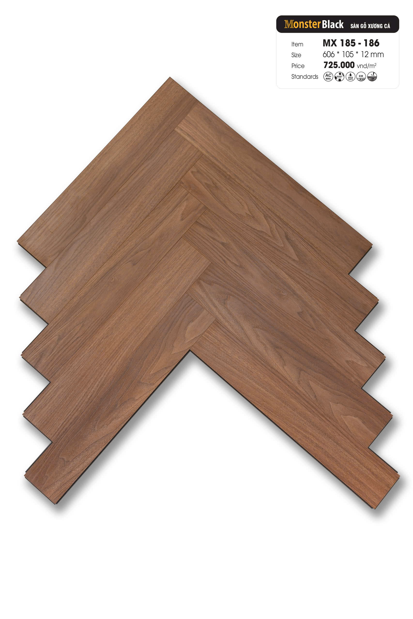 Sàn gỗ Monster Black MX 185 - 186