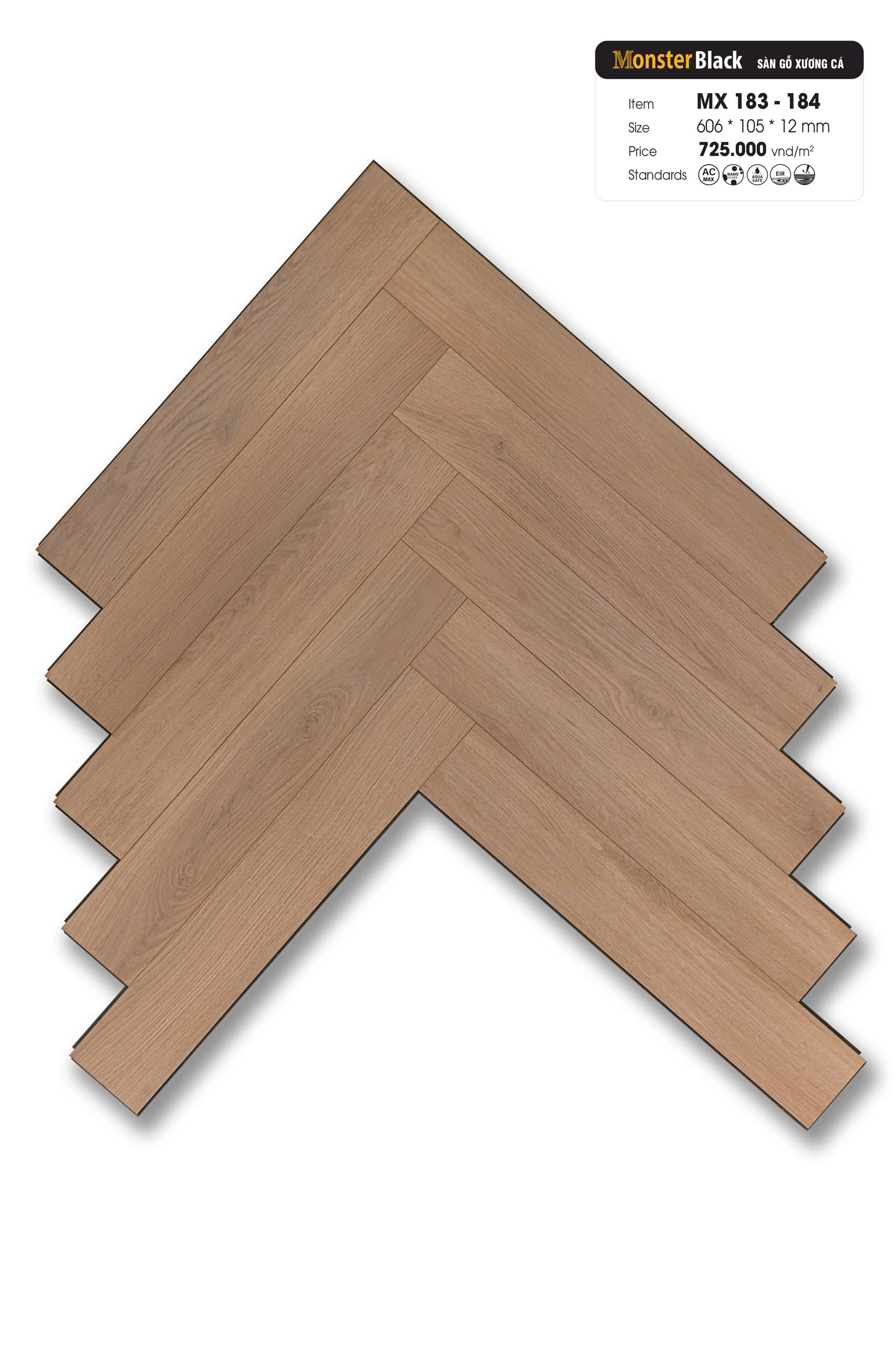 Sàn gỗ Monster Black MX 183 - 184