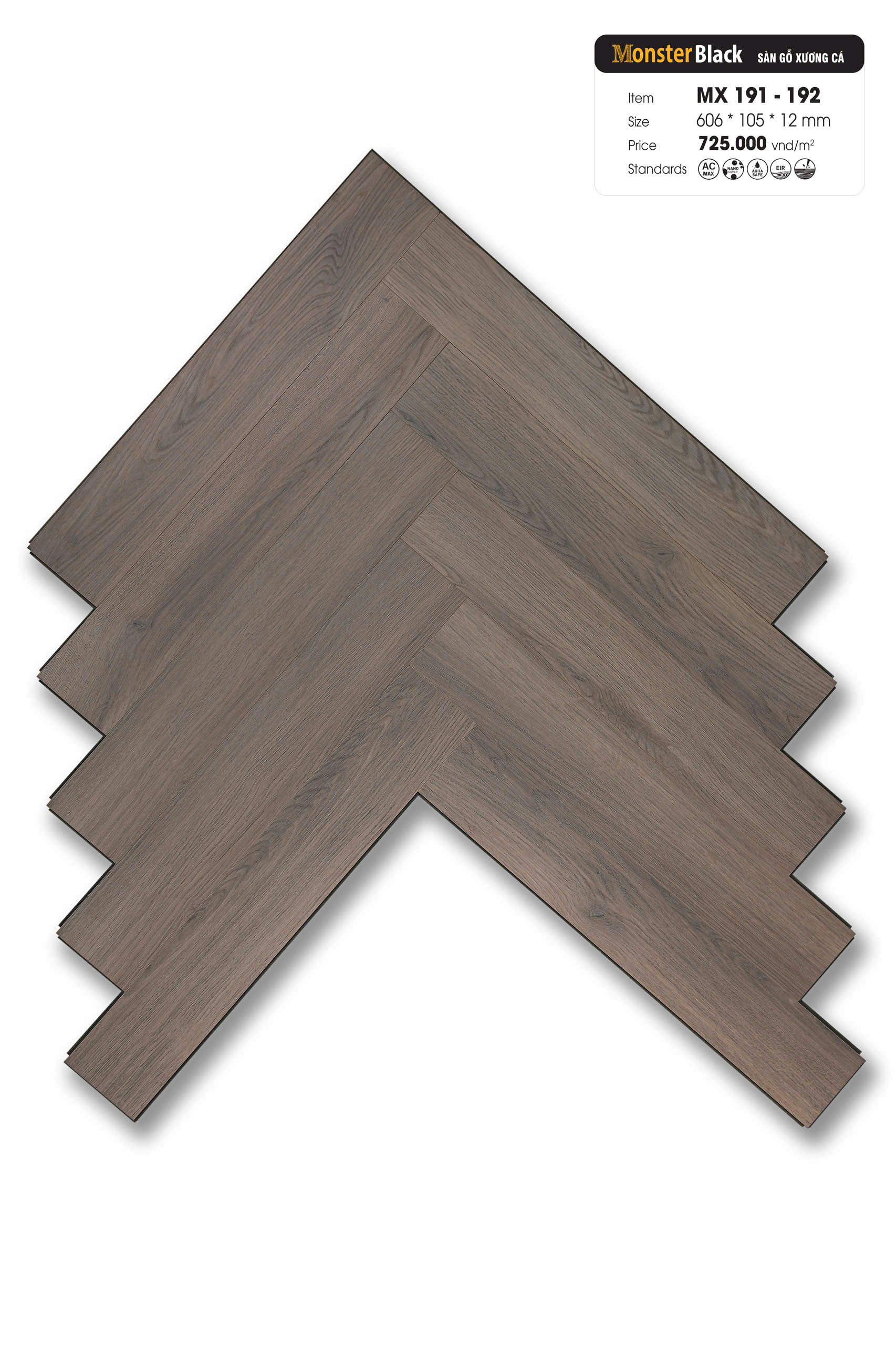 Sàn gỗ Monster Black MX 191 - 192