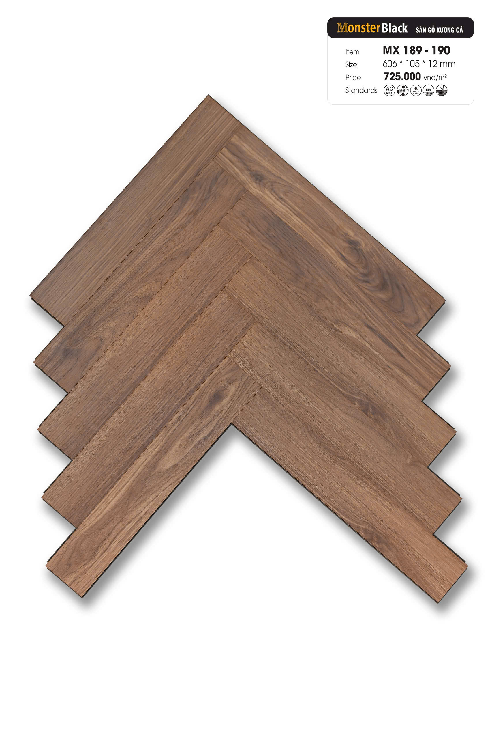 Sàn gỗ Monster Black MX 189 - 190