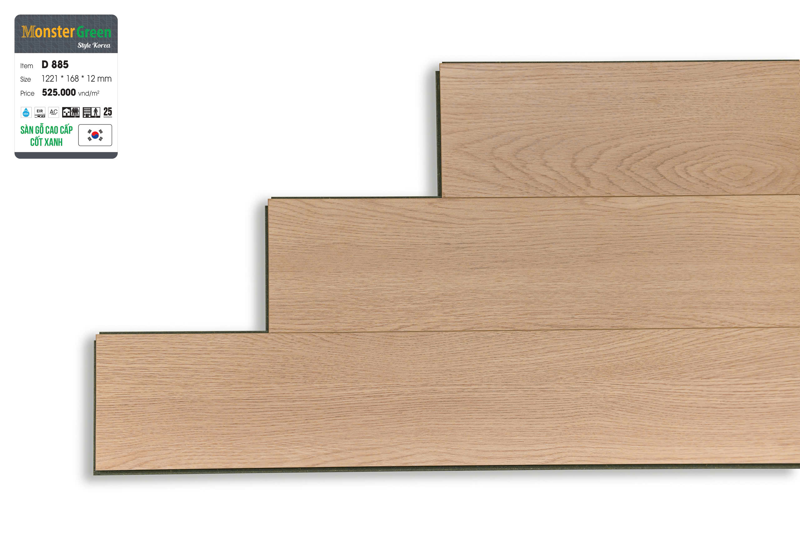 Sàn gỗ Monster Green D 885